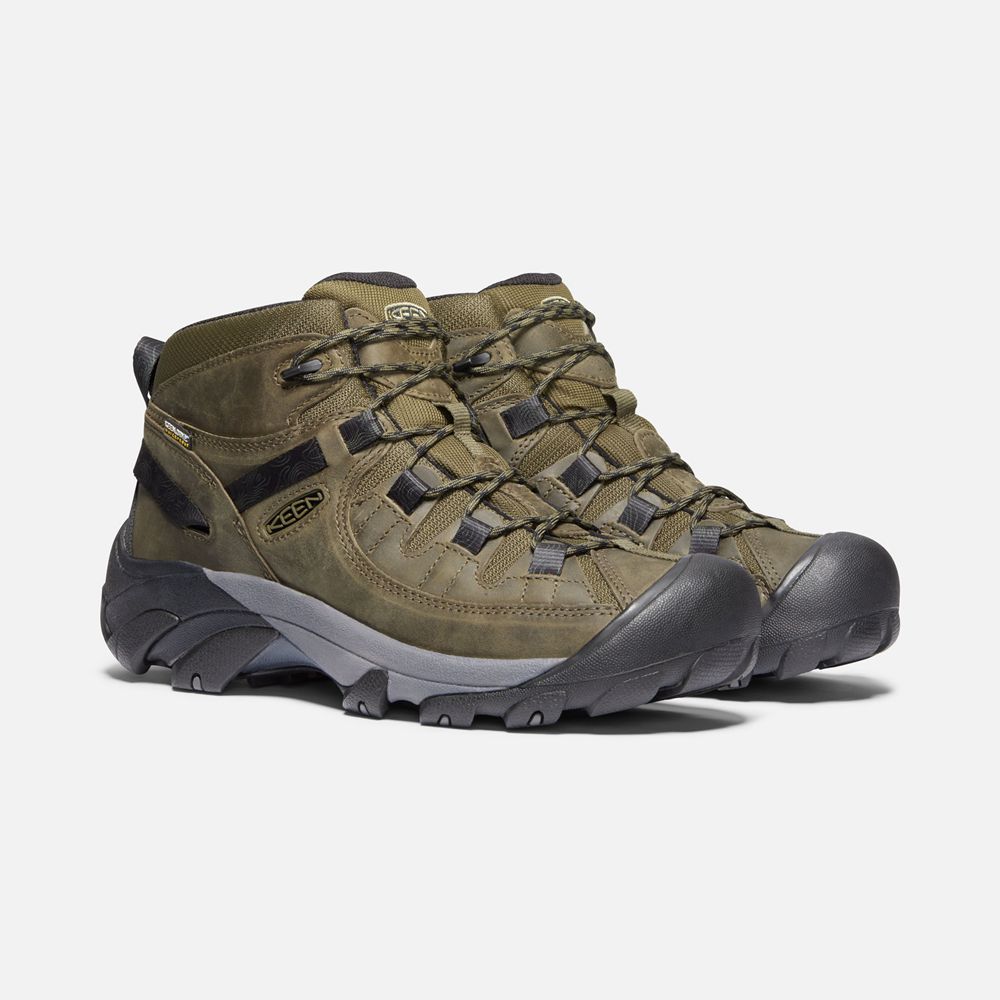 Keen Outdoor Bot Erkek Zeytin Yeşili/Siyah - Targhee Ii Waterproof Mid - Türkiye NJTB85130